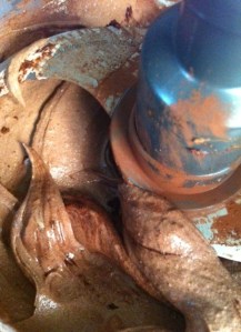 choc icecream in blender